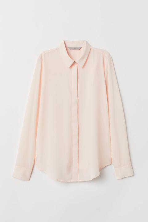 H & M - Camicetta A Maniche Lunghe - Rosa