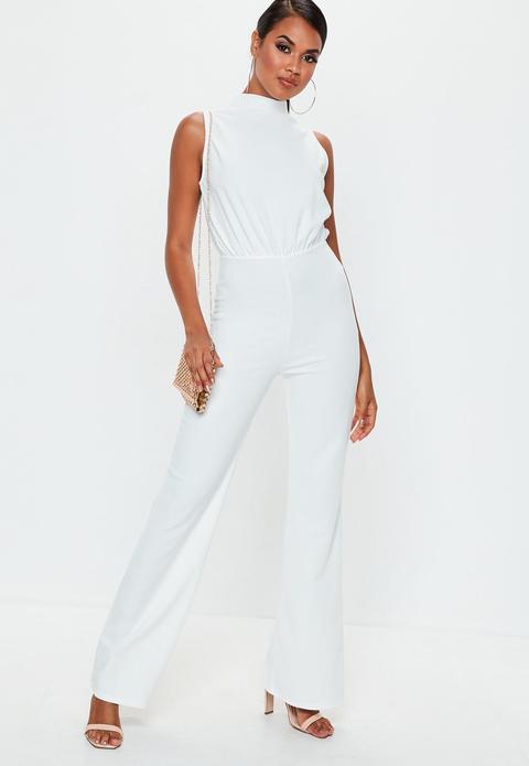 Missguided white hot sale jumpsuit