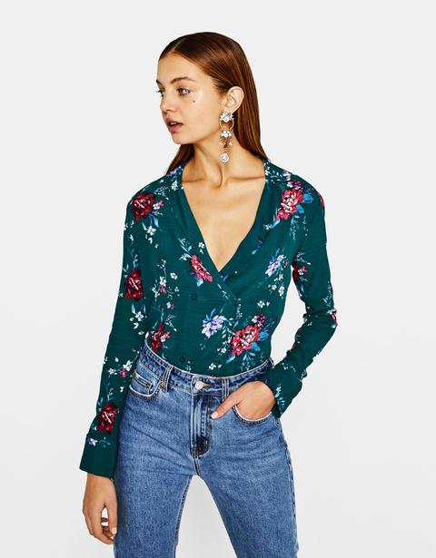 Camisa Con Estampado De Flores