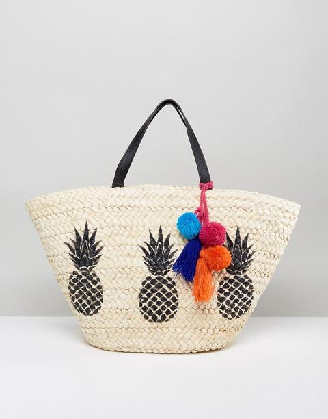 Bolso De Playa Con Piñas De Missguided