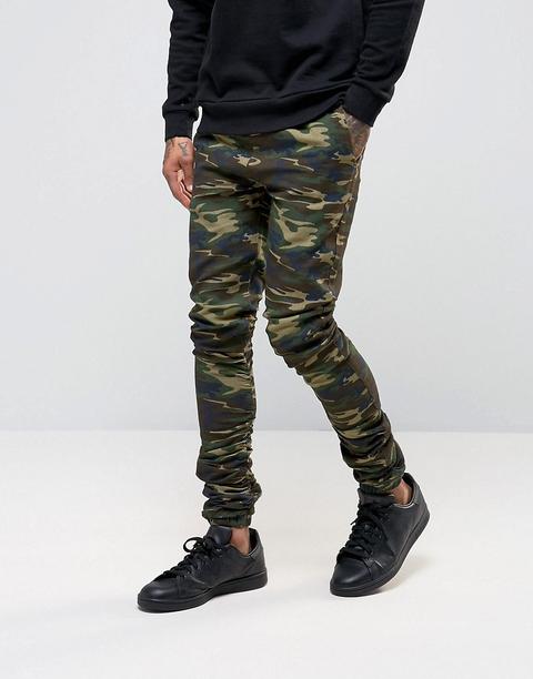 Joggers Ajustados Con Estampado De Camuflaje Y Pernera Fruncida De Asos