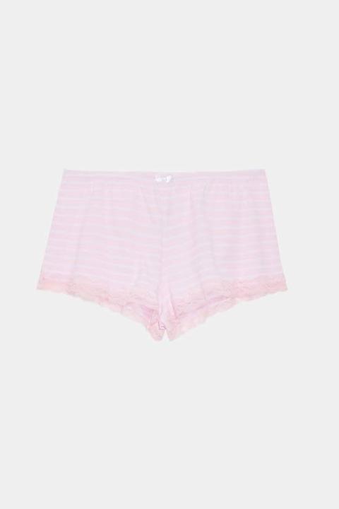 Shorts Pigiama Righe Pizzo