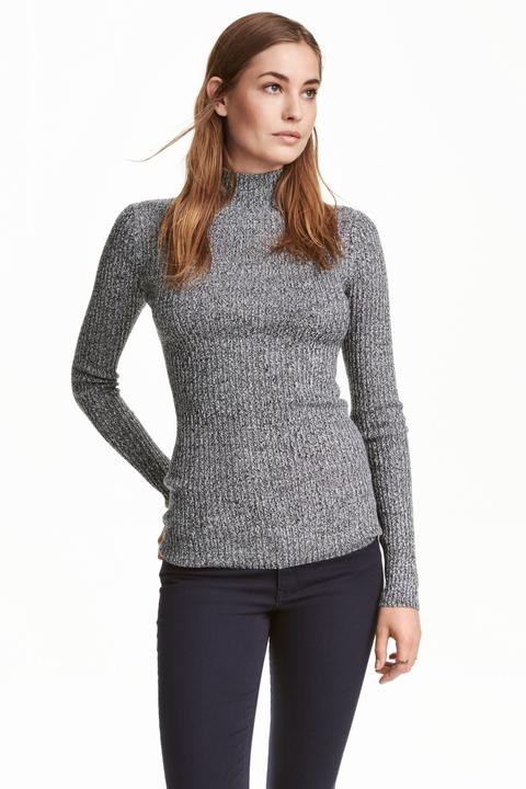 Maglia Collo Alto A Coste