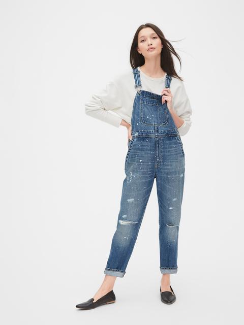 gap distressed overalls