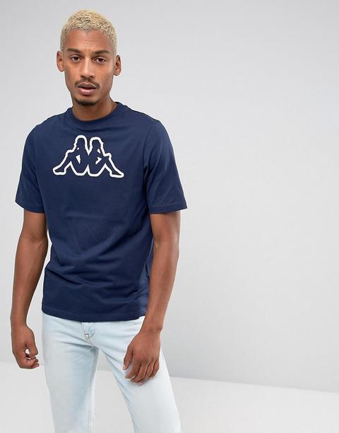 Kappa - T-shirt Con Logo Grande - Blu