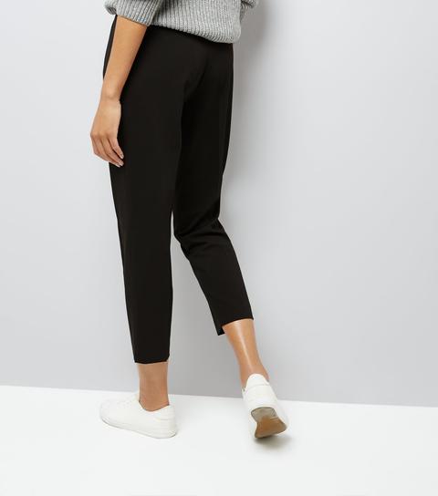 Black Slim Leg Cropped Trousers New Look