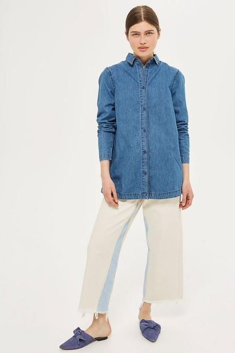 Womens **blue Denim Shirt By Waven - Blue, Blue
