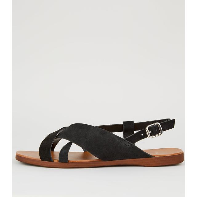 new look black flat sandals