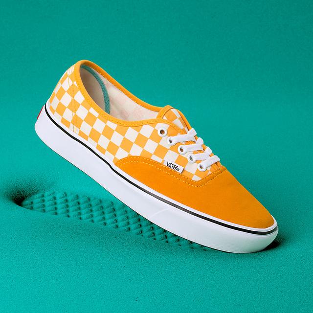 vans orange checkered shoes