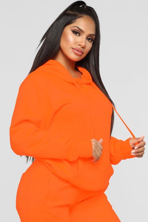 orange sweatshirt dress