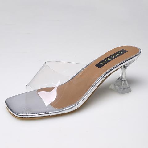 Mules À Talons Transparents