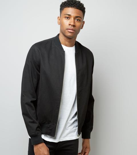 Mens black cotton outlet bomber jacket