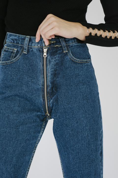 Amanda Zipper Dark Jeans