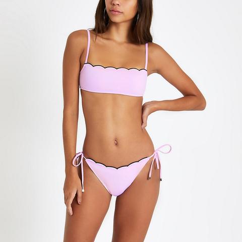 Light Purple Scallop High Leg Bikini Bottoms