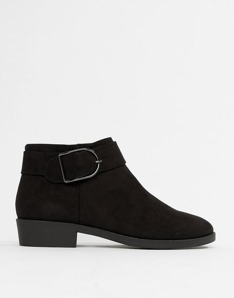 New Look - Flache Chelsea-stiefel Mit Schnalle - Schwarz