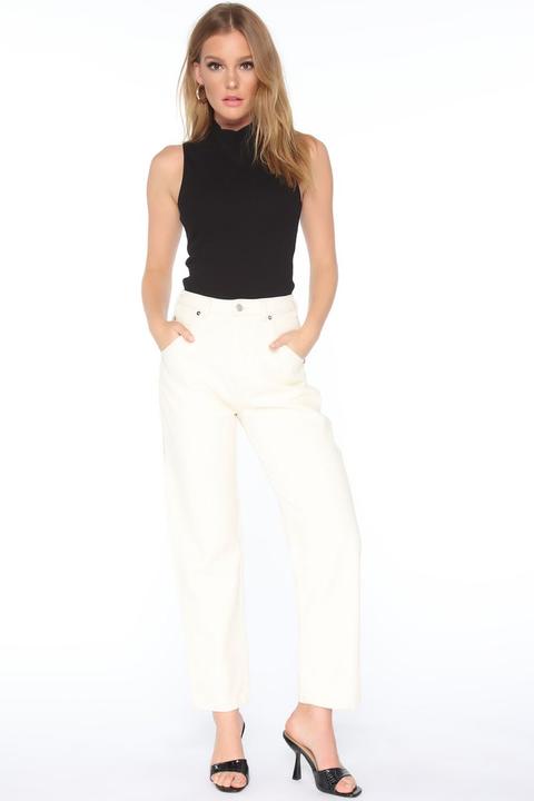 Ana Carpenter Jeans - Cream