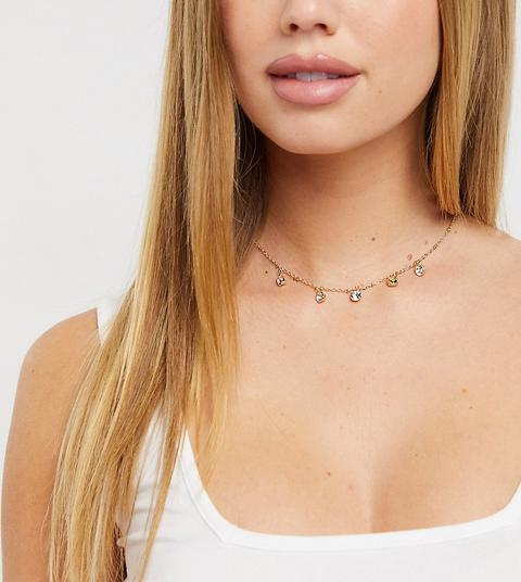 Designb London Exclusive London Crystal Choker Necklace In Gold