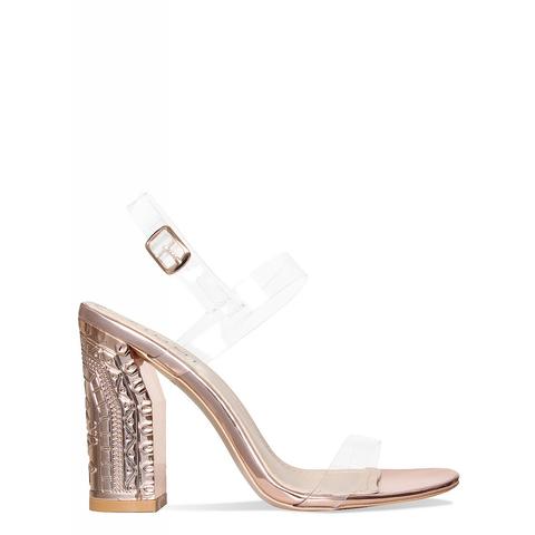 Adel Rose Gold Barely There Detailed Heels