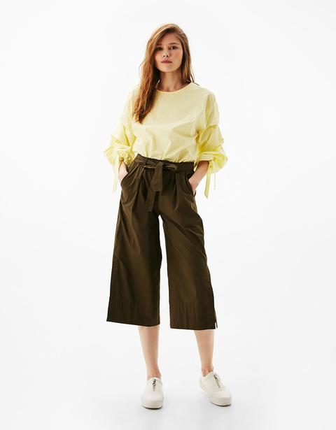 Pantalón Culotte Popelín