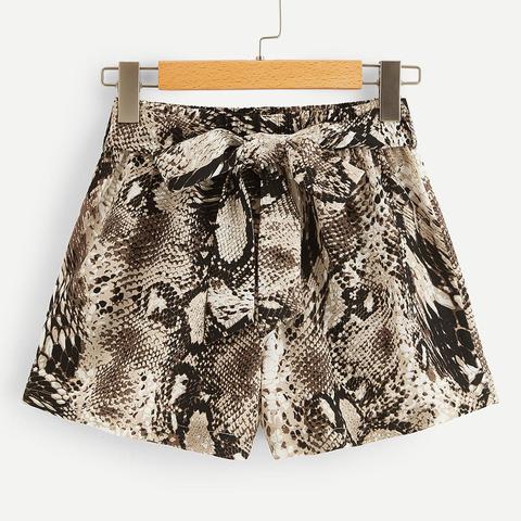 Shorts Con Stampa Effetto Serpente Con Nodo