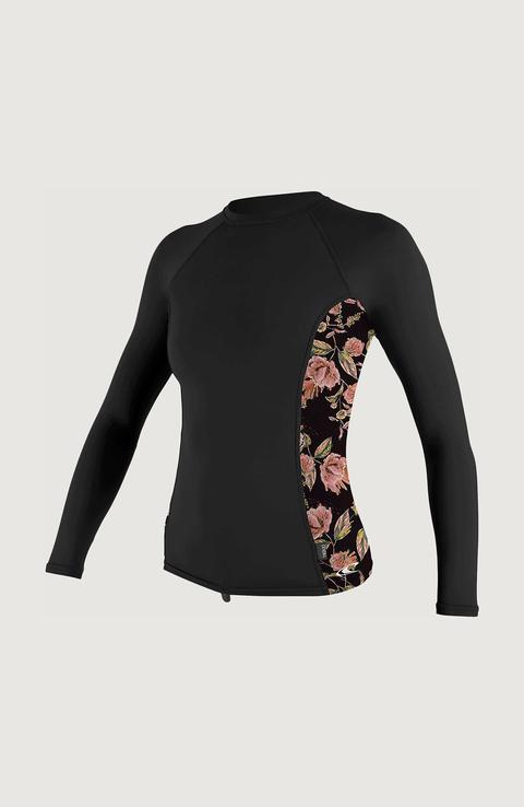 Side Print Long Sleeve Rash Guard Womens