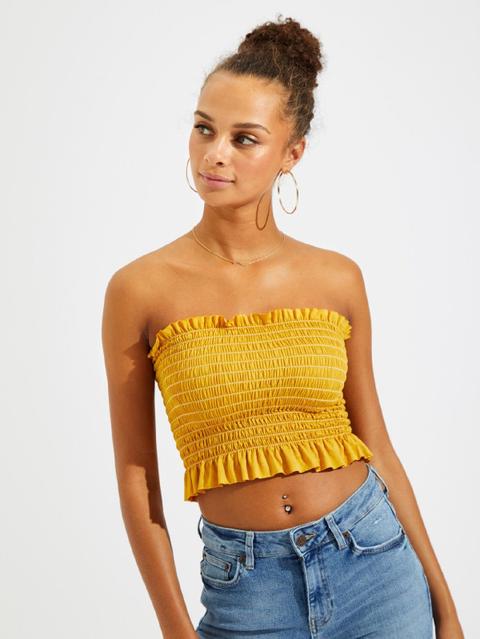 Shirred Bandeau Top