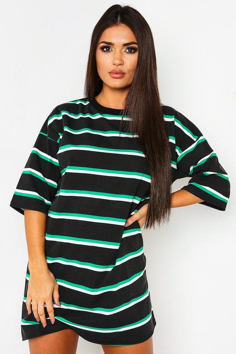 green oversized t shirt dress