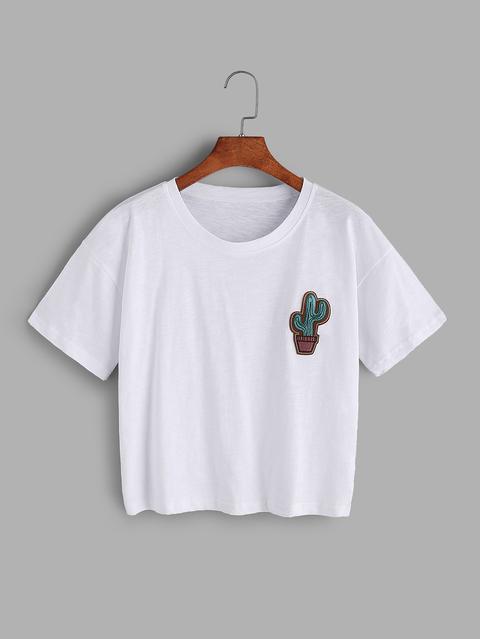 Cactus Embroidered T-shirt