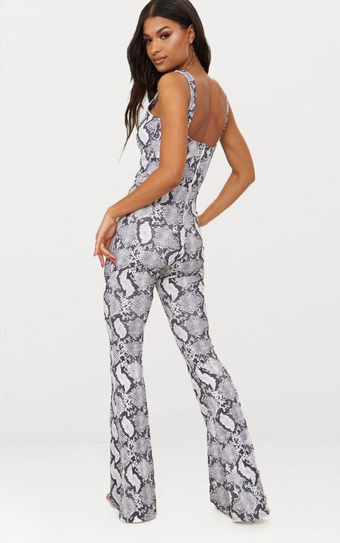 grey snake print jumpsuit
