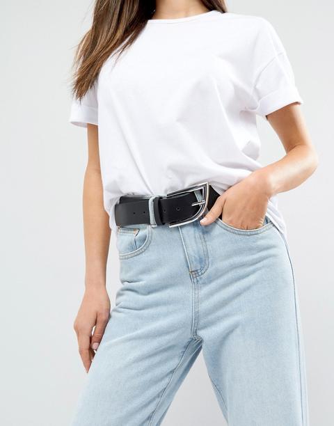 Asos - Cintura Da Jeans Anni '80 Con Fibbia - Nero