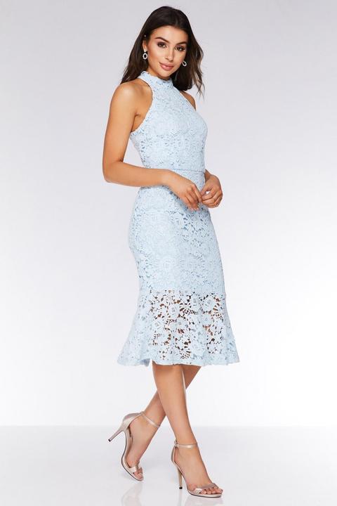 pale blue crochet dress