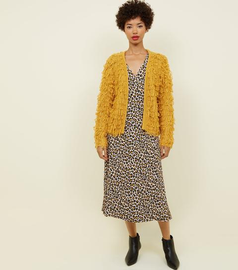 Mustard Loop Knit Cardigan New Look from NEW LOOK on 21 Buttons