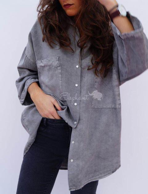 Camisa Gris Oversize