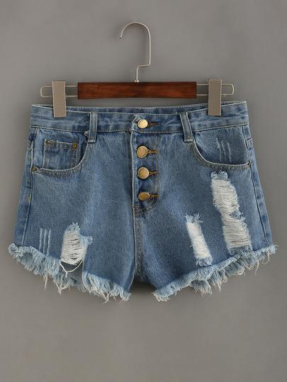 Shorts In Denim Blu Chiaro