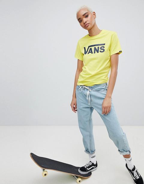 Vans - T-shirt Giallo Acceso Con Logo Classico - Giallo