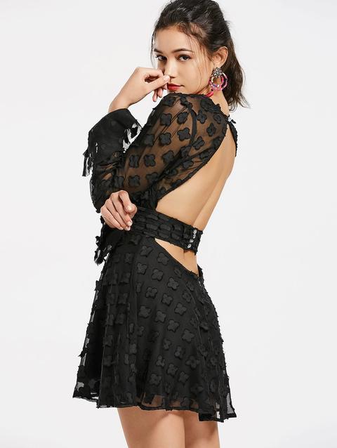 Vestito Da Cerimonia Nuziale Floreale Tagliato A Bottoncino