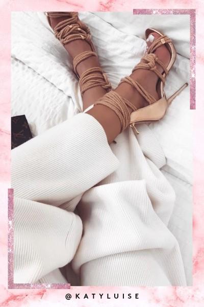 Cara Rose Gold Metallic Roped High Heels