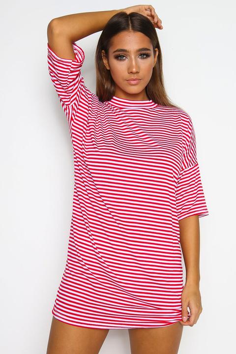 striped oversized t shirt dress