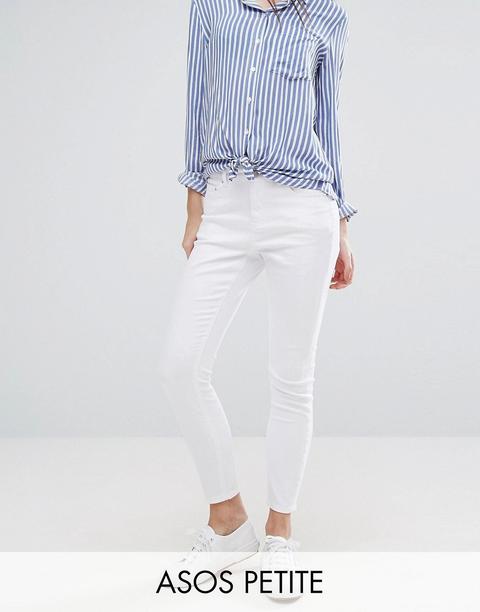 Asos Petite Ridley Skinny Jeans In White