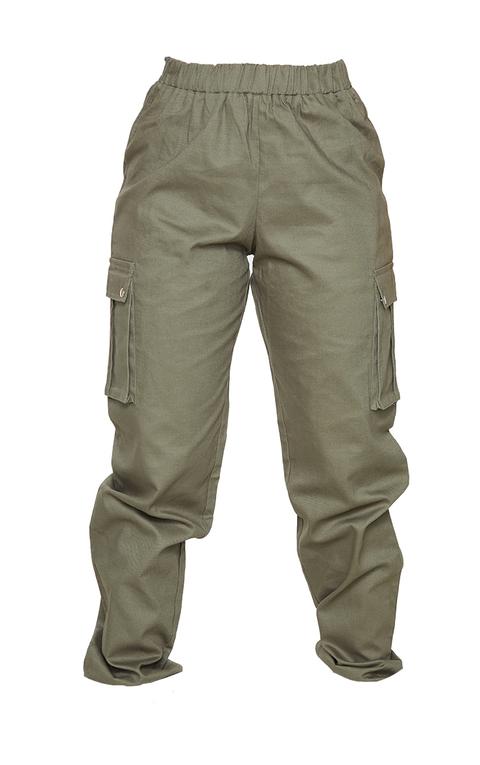 Petite Khaki Pocket Detail Cargo Trousers