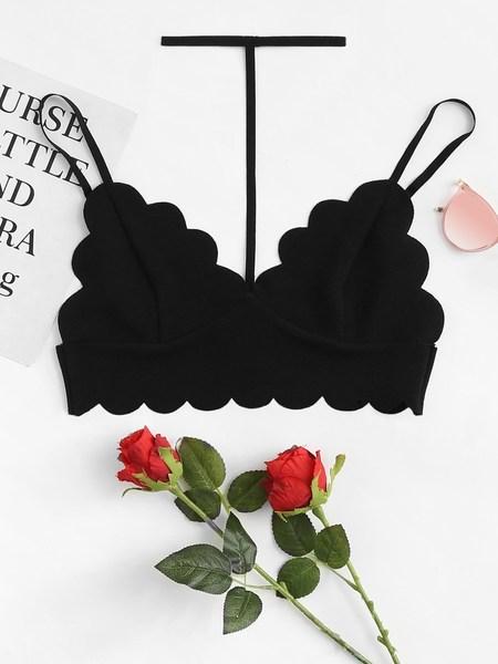 Brassière Con Collarino Con Bordi Smerlati