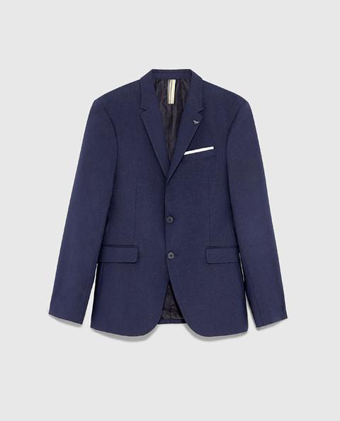 Blazer Strutturato Blu Inchiostro