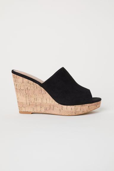 H & M - Sandali Slip-on Con Zeppa - Nero