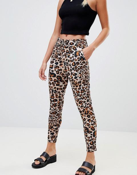 Pantalones Con Estampado De Leopardo Poptrash De Only