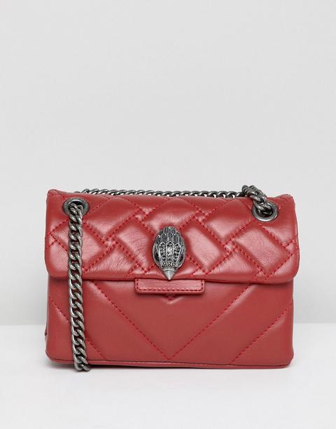 Kurt Geiger London Kensington Mini Red Leather Cross Body Bag With Chain