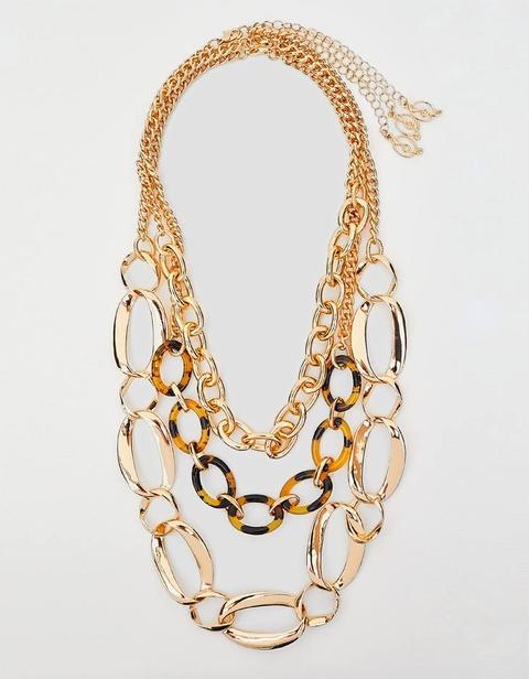 Collar Triple Cadenas Y Carey