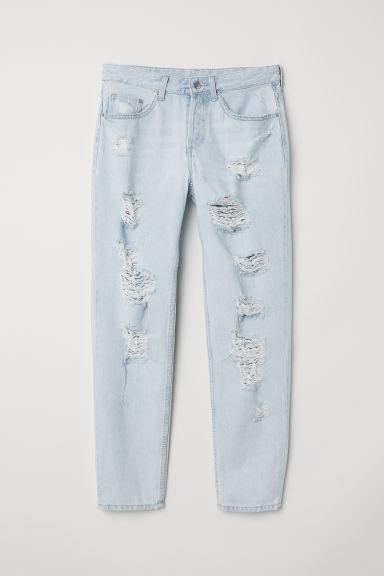 H & M - Boyfriend Low Ripped Jeans - Blu