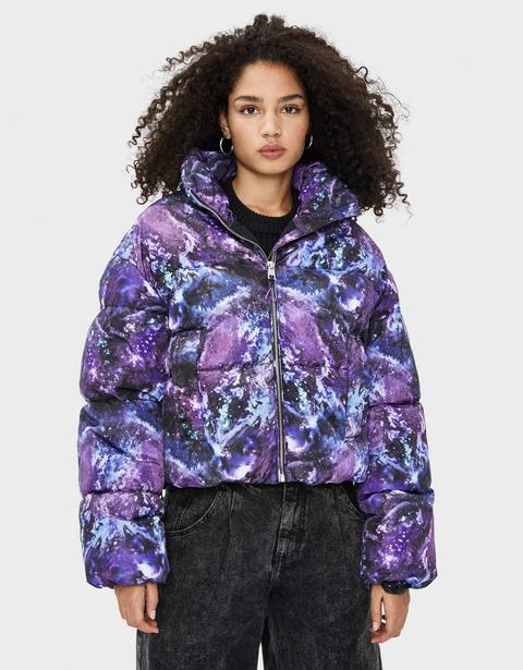 Cazadora Puffy Con Estampado