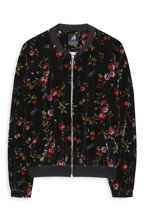 Cazadora Bomber Con Estampado De Flores