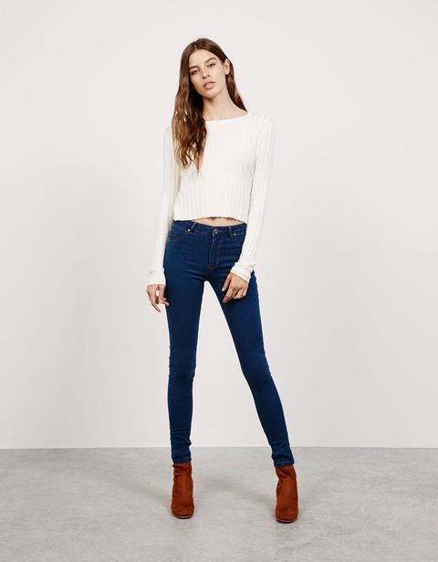 Jeans Super Skinny Elástico Regular Waist